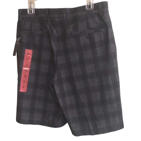 Men’s Pebble Beach Performance Golf Sport Casual shorts  pockets zipper plaid - Picture 2 of 10